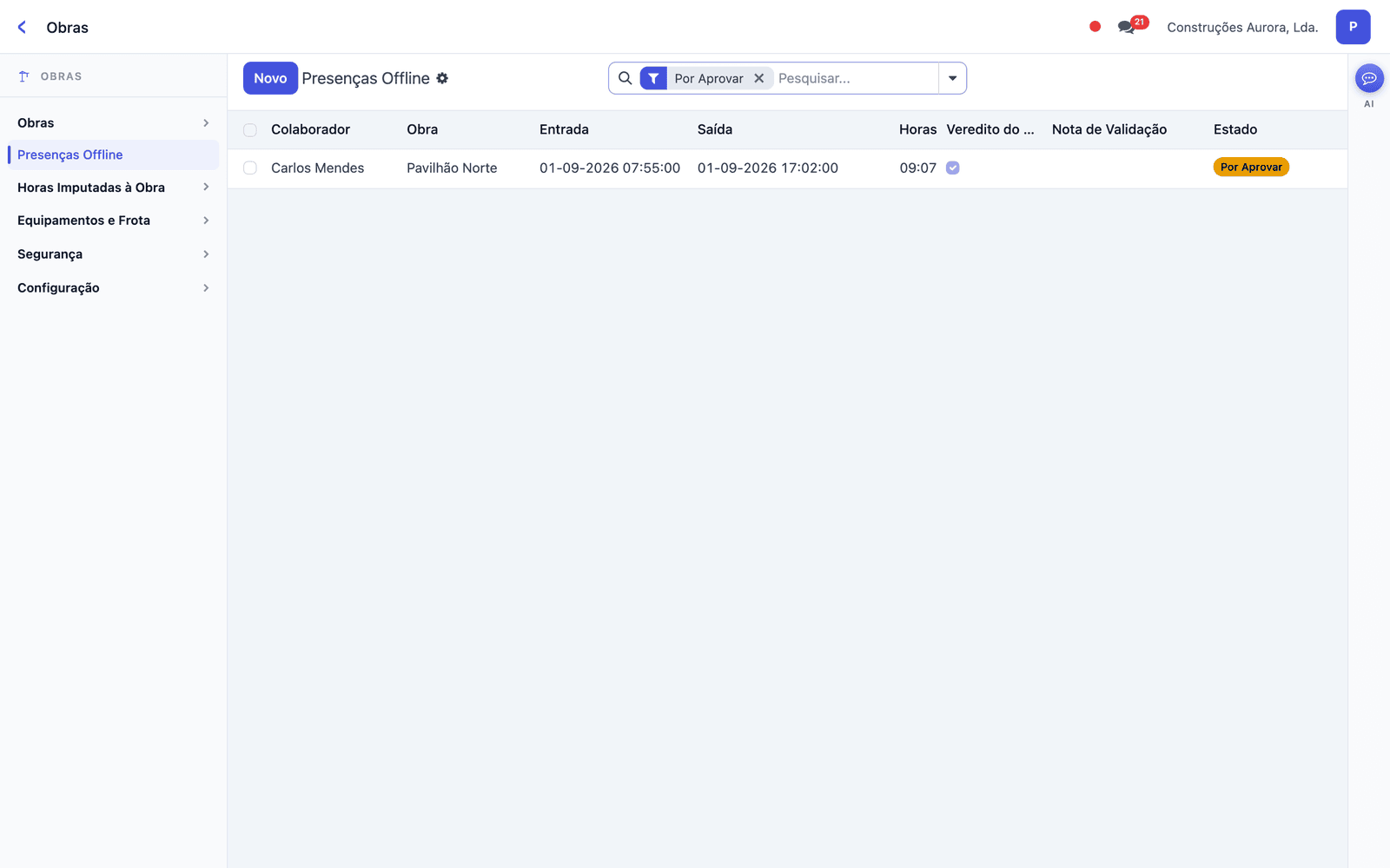 Attendance recorded offline awaiting approval
